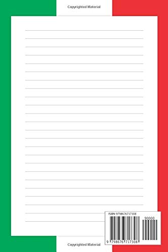 The Thoughts of an Italian Chef: Lined Notebook. 120 Pages. 6 × 9 Format (15.24 × 22.86 cm). Gift Idea. Flag Edition