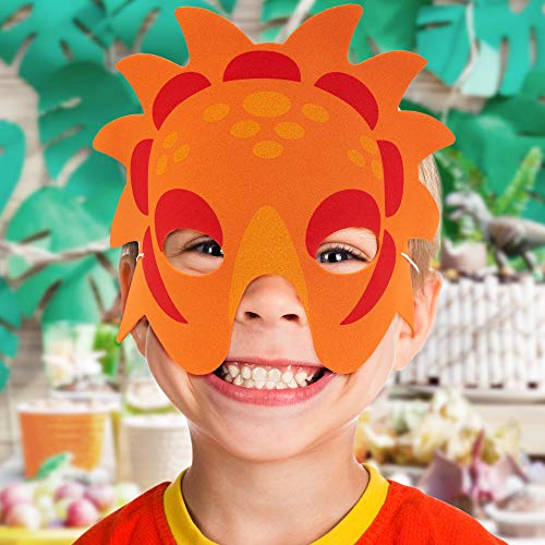 THE TWIDDLERS 30 Máscaras de Espuma de Dinosaurio para Niños con Correas Elásticas| Durable y No Tóxico| Dino Animales Fiesta Halloween Disfraces Piñata Juguetes Cumpleaños Decoración Regalo.