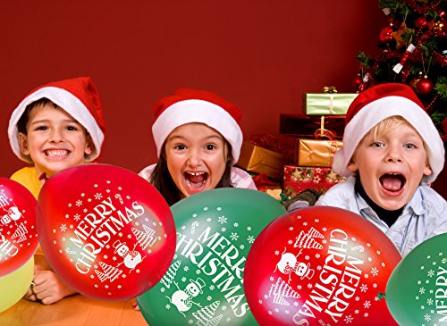 THE TWIDDLERS 50pcs Globos Helio Navidad Rojo Y Verde - Accesorio De Decoración - Regalo Ideal para Cena Y Celebración De Navidad - Adorno Festivo Colgante para Fiesta De Temporada