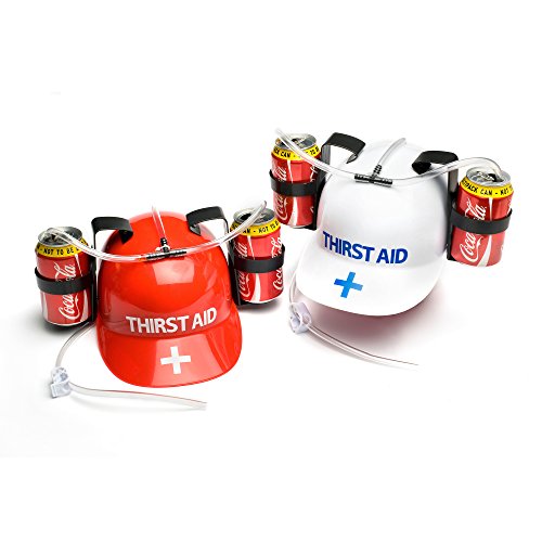 Thirst Aid Helmet PT7290 - Casco con reposalatas y pajitas, varios colores - Casco Porta Latas Thirst Aid , color/modelo surtido