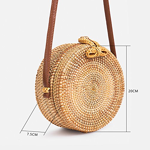 Tick Tocking Moda bolso de paja redondo bolsos mujeres verano bolsa de ratán tejidas a mano bolso de playa para las mujeres bolsa