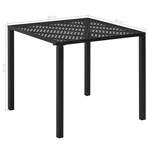 Tidyard Conjunto de Mesa y 2 Sillas Set de Muebles Bistro Conjunto de Comedor para Jardín Terraza Patio Comedor,Diseño de Malla,Estilo Industrial,Sillas de Comedor Apilable,Acero Negro