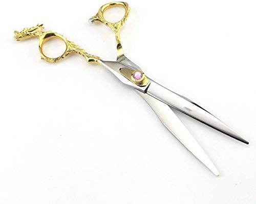 Tijeras de peluquería Profesional, Pelo del Acero Inoxidable de Corte Tijeras Tijeras de Ajuste Fino con Tornillo de tensión Plano Chapas 6 Pulgadas 825 (Color : B, Size : Flat Cut 7 Inch)