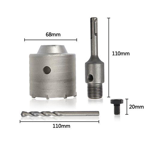 TIMESETL Coronas Perforadoras SDS Plus 68mm+ 110mm Sierra de Corona para Hormigon Metal de Carburo