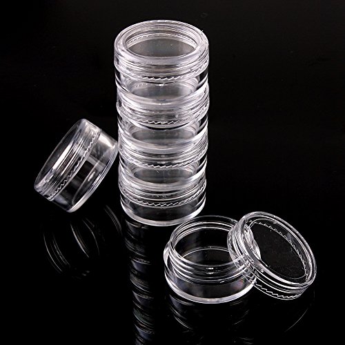 TININNA 25/50/100/200 Pcs 3 gram claras vacía de plástico envases cosméticos Tarros Olla con Tapas de 100 PC