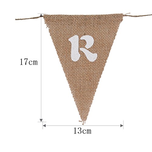 Tinksky Candy Bar Banner Heart Imprimir Hessian Pennant Triangle Burlap Banner Banderas del triángulo para la decoración del partido