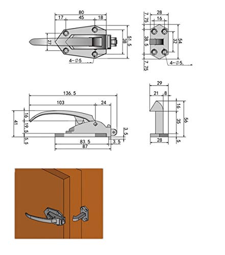 Tirador De Puerta Del Horno, Tirador De Puerta for Maquinaria Industrial Equipo De Cocina Almacenamiento En Frio Manija De La Puerta