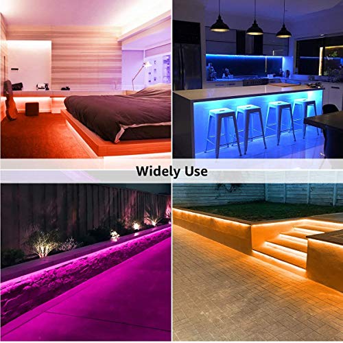 Tiras LED Impermeable 10M, Romwish IP65 5050 SMD RGB 300 LEDs con Control Remoto RF de 44 Botones & Control Bluetooth,para la Habitación, Dormitorio, fiestas, bares