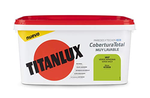 Titanlux - Pintura Plástica Cobertura Total Cubeta 4L (1017 Verde Manzana)