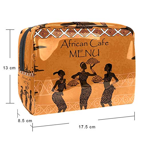 TIZORAX - Bolsa de maquillaje africana para menús cosméticos de PVC, bolsa de maquillaje, artículos de aseo de viaje, práctico organizador para las mujeres