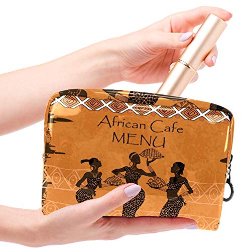 TIZORAX - Bolsa de maquillaje africana para menús cosméticos de PVC, bolsa de maquillaje, artículos de aseo de viaje, práctico organizador para las mujeres