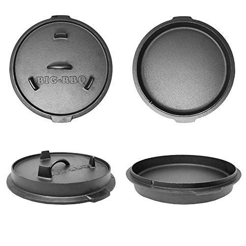 ToCis Big BBQ DO 9 Premium Dutch Oven | Horno holandés de Hierro Fundido | pretratadas y curadas 12" Olla de Hierro Fundido | con Elevador y Soporte para la Tapa | con Las piernas