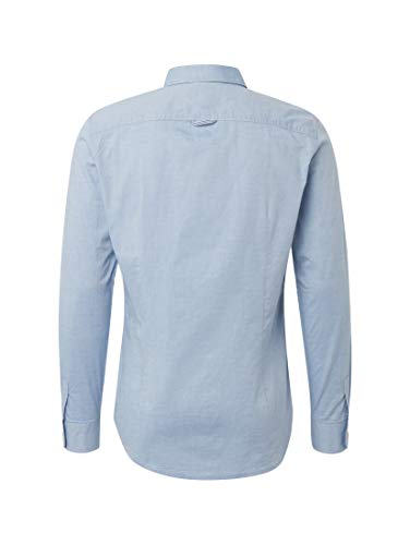 Tom Tailor Casual 1008320 Camisa, Azul (Light Blue Oxford 15837), Large para Hombre