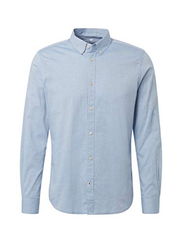 Tom Tailor Casual 1008320 Camisa, Azul (Light Blue Oxford 15837), Large para Hombre