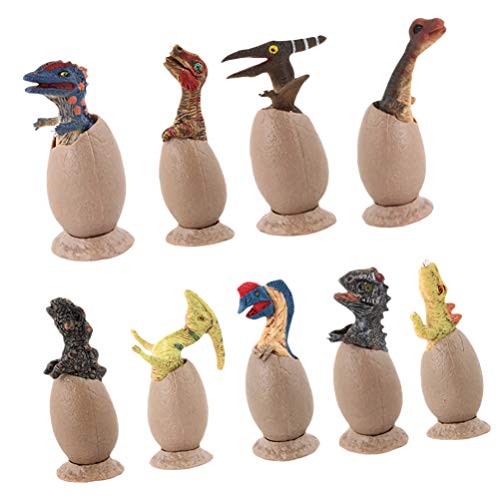 Tomaibaby 9 Piezas Huevos de Dinosaurio Rotos Huevos de Pascua Eclosionan Juguetes con Figuras de Dinosaurios Dentro del Kit de Excavación de Huevos de Dinosaurio Fiesta de Pascua Favorece