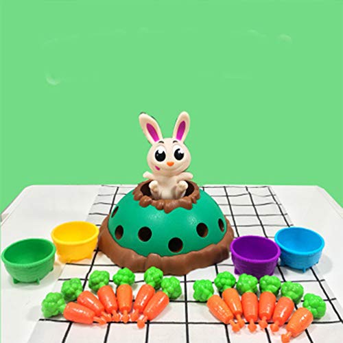 Tomaibaby Juego de Conejito Divertido Juego de Conejo de Zanahoria Juguete de Escritorio Animal Rábano para Fiesta de Pascua Juego de Broma de Interior para El Hogar Trucos Accesorios Color Variado