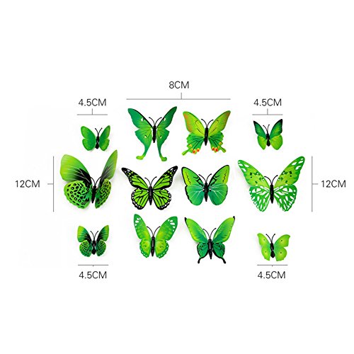 Tomkity 96 Adhesivos Mariposas 3D Decorativos para Pared