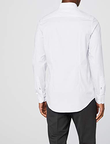 Tommy Hilfiger Core Stretch Slim Poplin Shirt Camisa, Blanco (Bright White 100), Small para Hombre