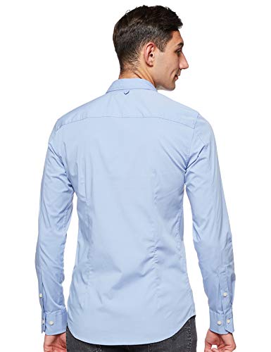 Tommy Hilfiger Original Stretch Camisa, Azul (Lavender Lustre 556), Large para Hombre