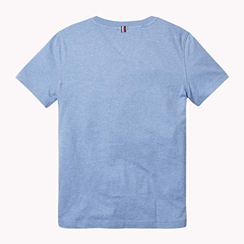 Tommy Hilfiger T Camiseta Básica de Manga Corta, Azul (Dark Allure Heather), 110 (Talla del fabricante: 5) para Niños