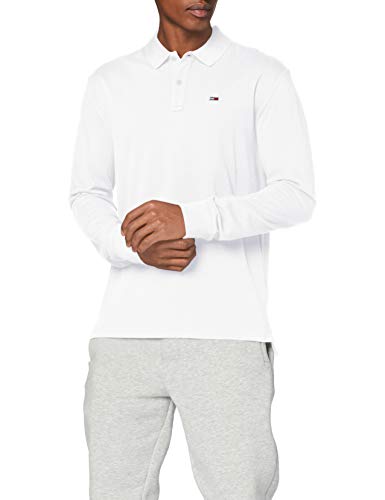 Tommy Hilfiger TJM Classics Longsleeve Polo, Blanco (White Ya2), Large para Hombre