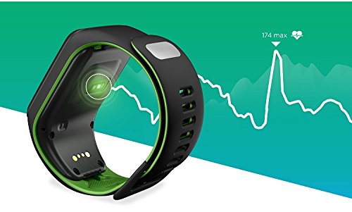 TomTom Runner 3 Cardio, Reloj cardio, Negro/Verde, L (Grande)