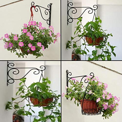 TONGXU 4Pcs Gancho Colgador Soporte de Hierro de Pared para Flores Plantas en Maceta Cestas Colgantes Campanas de Viento Linternas Pájaros