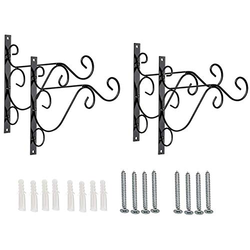 TONGXU 4Pcs Gancho Colgador Soporte de Hierro de Pared para Flores Plantas en Maceta Cestas Colgantes Campanas de Viento Linternas Pájaros