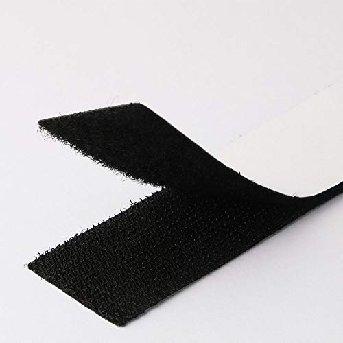 TOOHUI 12 Pares Hook y Loop Bandas, Extra Fuerte Doble Cara Cinta de Velcro Autoadhesivos para Hogar Oficina Industria, Negro(Cuadrado, 3cm x 10cm)