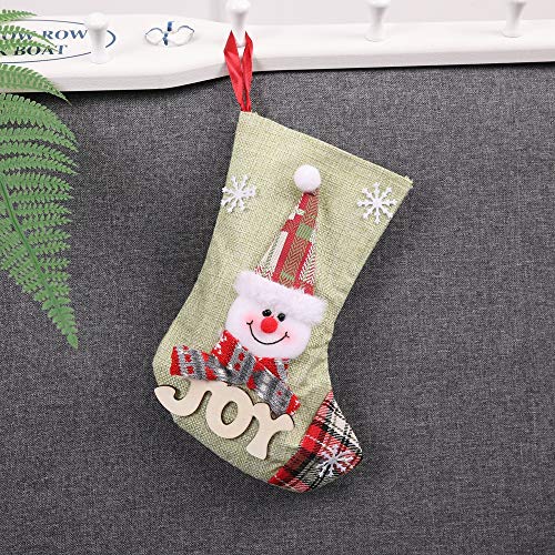 Topanke Calcetines Navidad Decoracion Medias de Navidad diseño de Papá Noel, Reno, Chimenea Calcetines, Felpa 3D, para Decoraciones de Navidad, Suministros de Fiesta(23 * 15 cm)