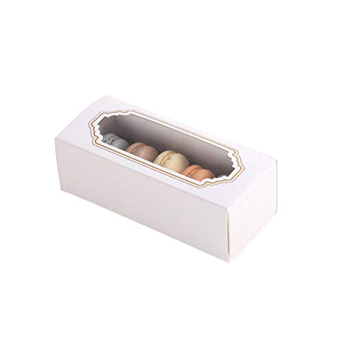 TOPBATHY Caja de macarrones para galletas, postres, fiestas, caja de regalo con ventana transparente, 30 unidades