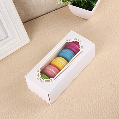 TOPBATHY Caja de macarrones para galletas, postres, fiestas, caja de regalo con ventana transparente, 30 unidades