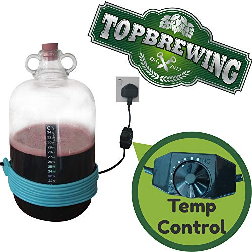 Topbrewing™ Calor Correa pro con Variable Control de Temperatura Ideal para Elaboración Fermentación Cerveza Casera Vino Sidra y Kombucha Gratis Termómetro