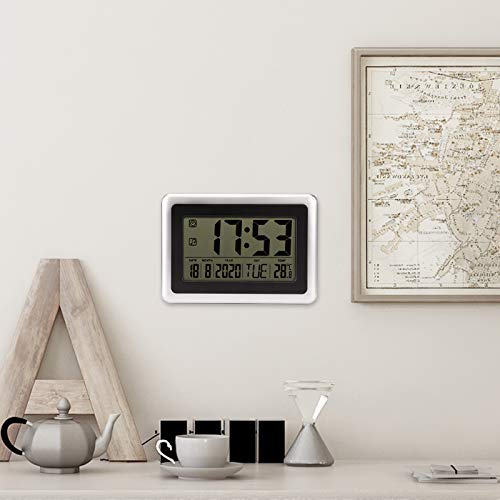 Topker LCD Digital de Pared Grande del termómetro del Reloj del Calendario de Escritorio Medidor de Tiempo Alarma electrónica Interiores Temperatura