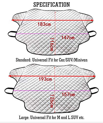 TOPWINNER Protector Parabrisas Magnético Coche Antihielo Nieve Hielo Nieve Viento Lluvia Sombra Sol Plata 147 * 116cm SUV