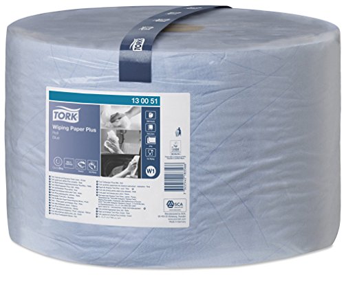 Tork 130050 Papel de secado extra de dos capas/Paños de papel compatibles con el sistema W1 / Premium / 1 x bobina de 510 m/azul