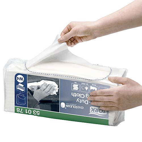 Tork 530178 Paño de limpieza ultrarresistente Premium / Papel multiuso compatible con el sistema W4 / 1 paquete x 100 paños / color blanco