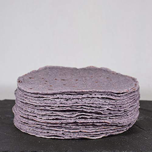 Tortillas mexicanas de maíz azul, sin gluten, paquete de 500 gr. 12 cm.