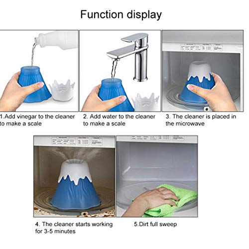 TOSSPER Creativa volcán en erupción Horno Microondas Lavadora Limpiador de Calidad alimentaria Aparatos de Limpieza de Vapor de Cocina Dirt Limpiador Color al Azar