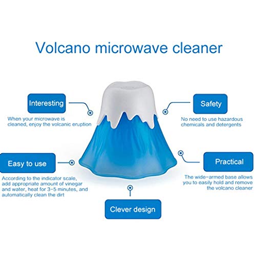 TOSSPER Creativa volcán en erupción Horno Microondas Lavadora Limpiador de Calidad alimentaria Aparatos de Limpieza de Vapor de Cocina Dirt Limpiador Color al Azar