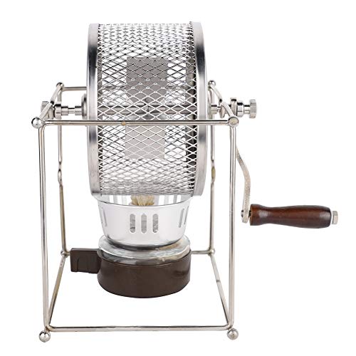 Tostador de café, Mini máquina de tostar Granos de café Espresso Manual Rodillos de Acero Inoxidable DIY con Mango para Granos de castañas de maní