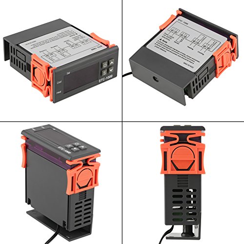 Tosuny Controlador Digital de Temperatura, Modos de Calor/frío del termostato con sensores 2 relés para acuarios, terrarios, zoológicos, paludarium, incubadora de Pollos