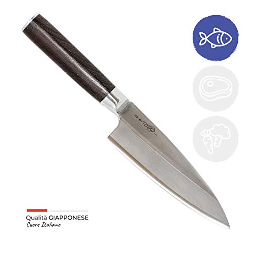 Totiko Japan Knives, cuchillo de cocina japonés profesional, Deba Sakai 16,5 cm - 5 pulgadas