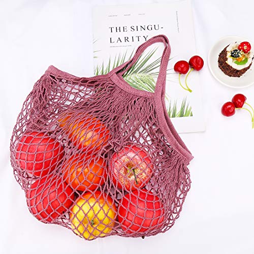 TOTKEN 3 bolsas de compras reutilizables de malla de algodón para productos de comestibles orgánicos, bolsa de compras para verduras, frutas, productos básicos