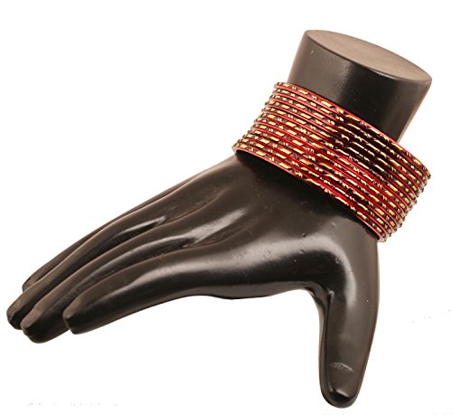 Touchstone Docena de pulseras de metal con flecos texturizados para mujer 2.37 Chocolate cafe