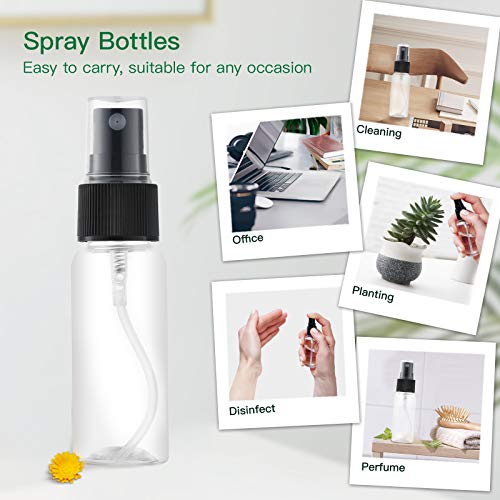 Toureal 30ml Botellas Spray Pulverizador Plastico (12 Piezas) Botes Spray Vacios, Envase Atomizador Perfume (Transparente)