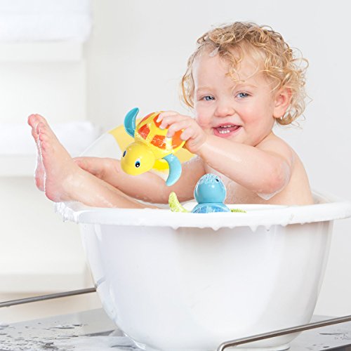 TOYMYTOY 3pcs bebé baño juguetes de natación bañera linda tortuga natación juguetes