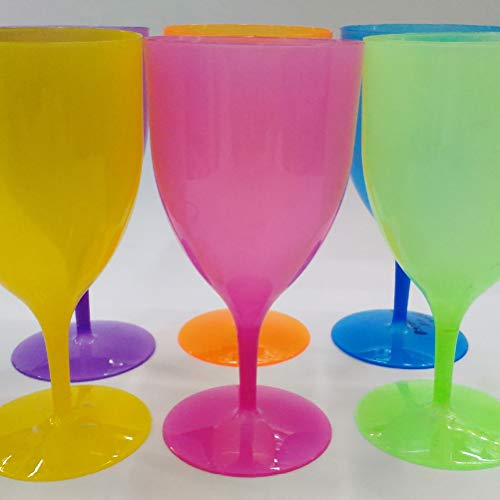 Toyvian Tazas Desechables plásticas de la Bebida de los vidrios de consumición del cubilete del Vino Colorido 12pcs para el Partido (Color Mezclado)