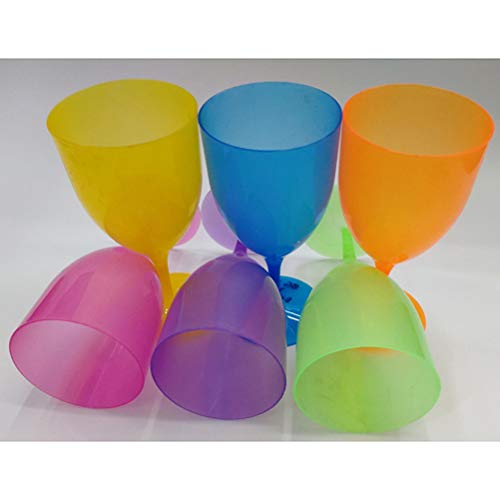 Toyvian Tazas Desechables plásticas de la Bebida de los vidrios de consumición del cubilete del Vino Colorido 12pcs para el Partido (Color Mezclado)