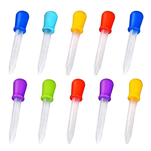 Toyvian Transfer Eyedropper Droppers Niños Cocina Goma Molde Silicona y plástico para moldes de Silicona Pipeta Dropper School Home Supplies (Color al Azar 10PCS)